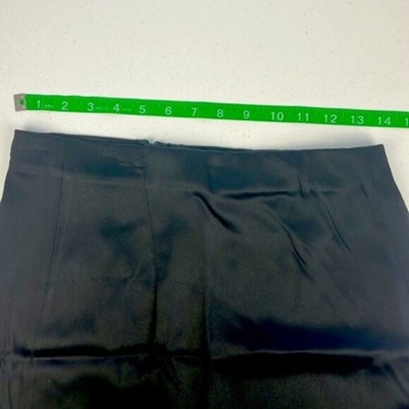 Lafayette 148 Side Ruffle Skirt Black Knee Slit Straight Silhouette Pencil 6 - Picture 7 of 8